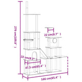 Cat Tree with Sisal Scratching Posts Dark Grey 279 cm 171617