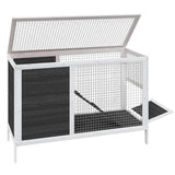 Rabbit Hutch Grey 103x44x69.5 cm Solid Wood Pine 172297
