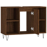 Bathroom Cabinet Brown Oak 80x33x60 cm Engineered Wood 831635