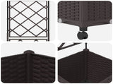 Garden Planter with Trellis&Wheels Brown 40 x 40 x 149 cm PP 3422939