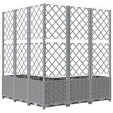 Garden Planter with Trellis Light Grey 120x120x136 cm PP 153278