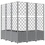 ZNTS Garden Planter with Trellis Light Grey 120x120x136 cm PP 153278