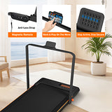 Folding Treadmill with Handrail & Adjustable Incline, 1-10 km/h Running Machine, Space Saving Low N601P303820B