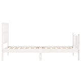 Bed Frame without Mattress White 90x200 cm Solid Wood Pine 3192217