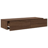 ZNTS Wall Shelf with Drawers Brown Oak 100x36x19 cm Engineered Wood 859992