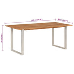 ZNTS Dining Table 180x90x76 cm Solid Acacia Wood 286476