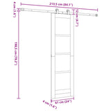 Sliding Door ORKDAL Natural 61 x 198.5 cm Solid Pine Wood 3445494