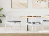 Dining Chair 2 pcs White and Grey Solid Rubberwood 42020397