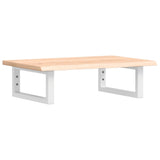 Basin Shelf Wall Mounted Steel and Solid Wood Oak 3302540