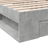 Bed Frame with Drawer without Mattress Concrete Grey 90x190 cm Single 3280786