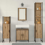 Bathroom Furniture Set with Door 4 pcs Brown 33 x 33 x 185.5 cm 3334434