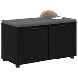 Hall Bench Black Oak 80 x 38 x 46 cm Engineered Wood and Fabric 891481