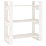 Book Cabinet/Room Divider White 80x35x91 cm Solid Wood Pine 813900