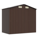Garden Storage Shed Brown 204x132x186 cm Steel 47029