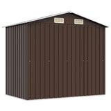 Garden Storage Shed Brown 204x132x186 cm Steel 47029