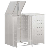 Wheelie Bin Storage for 2 Bins Silver 136 x 77.5 x 115.5 cm 3394788