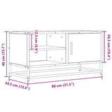 TV Cabinet Sonoma Oak 80x34.5x40 cm Engineered Wood and Metal 848820