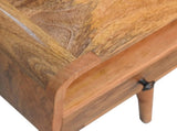 Solid Wood Mini Oak-ish Curve Open Bedside, 1 Drawer and Open Slot B2743P402936
