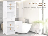 Bathroom Storage Cabinet with 3-tier Shelf Drawer Door, Floor Cabinet Free Standing Tall Slim Side T3398P343157