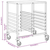 Tray Trolley with 12 GN Containers 75x55x87 cm Stainless Steel 4108074