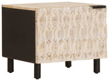 Bedside Cabinet 2 pcs White 40 x 33 x 46 cm Solid Mango Wood 4017861