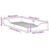Bed Frame White 100 x 210 cm Solid Pine Wood 873407