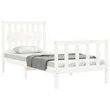 Bed Frame without Mattress White 90x200 cm Solid Wood Pine 3192412