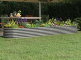 Garden Raised Bed Galvanised Steel 260x40x36 cm Grey 318879