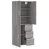 Highboard Grey Sonoma 69.5x34x180 cm Engineered Wood 3195897