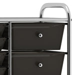 XXL 15-Drawer Mobile Storage Trolley Black Plastic 320407