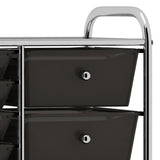 XXL 15-Drawer Mobile Storage Trolley Black Plastic 320407