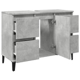 Sink Cabinet Concrete Grey 80x33x60 cm Engineered Wood 857128