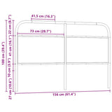 Replace Headboard Brown Oak 150 cm Steel and Engineered Wood 4100341