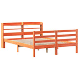 Bed Frame without Mattress Wax Brown 160x200 cm Solid Wood Pine 3306665