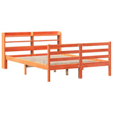 Bed Frame without Mattress Wax Brown 150x200 cm King Size Solid Wood Pine 3306664