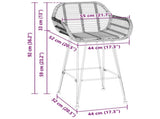 Bar Chair 2 pcs 55 x 52 x 92 cm Rattan and Iron 42011554