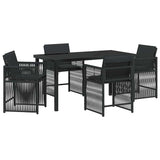 Garden Dining Set 5 pcs Black Poly Rattan 3380774