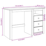 ZNTS Desk Panama 112x45x75 cm Solid Wood Pine 4016389