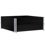Pallet Collars 2 pcs Black 100x100 cm Solid Wood Pine 4010290