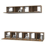 5 Piece TV Cabinet Set Smoked Oak Engineered Wood 3114427
