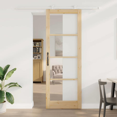 Sliding Door Manual ORKDAL Brown 83 x 232 cm Wood and metal 3332085