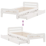 ZNTS Bed frame without Mattress White 100x200 cm Solid Wood Pine 3309045