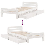 ZNTS Bed frame without Mattress White 100x200 cm Solid Wood Pine 3309045