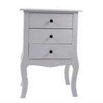 ZNTS European Bedside Table-Three Pumps White 14615600