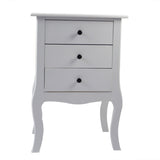 ZNTS European Bedside Table-Three Pumps White 14615600