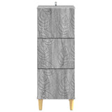 Drawer Cabinet Grey Sonoma 33 x 34.5 x 90 cm Engineered Wood 895081