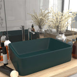 Luxury Wash Basin Matt Dark Green 41x30x12 cm Ceramic 147047