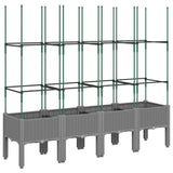 Garden Planter with Trellis Light Grey 160x40x142.5 cm PP 367962