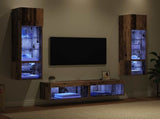 TV Wall Unit Wall-mounted 6 pcs Old Wood Engineered Wood 3402932