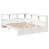 Bookcase Bed without Mattress White 160x200 cm Solid Wood Pine 3324349